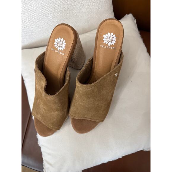 YellowBox Suede Espadrille Platform Block Heel Mule Indie Hippie Boho 9.5 NWOT - Picture 4 of 6